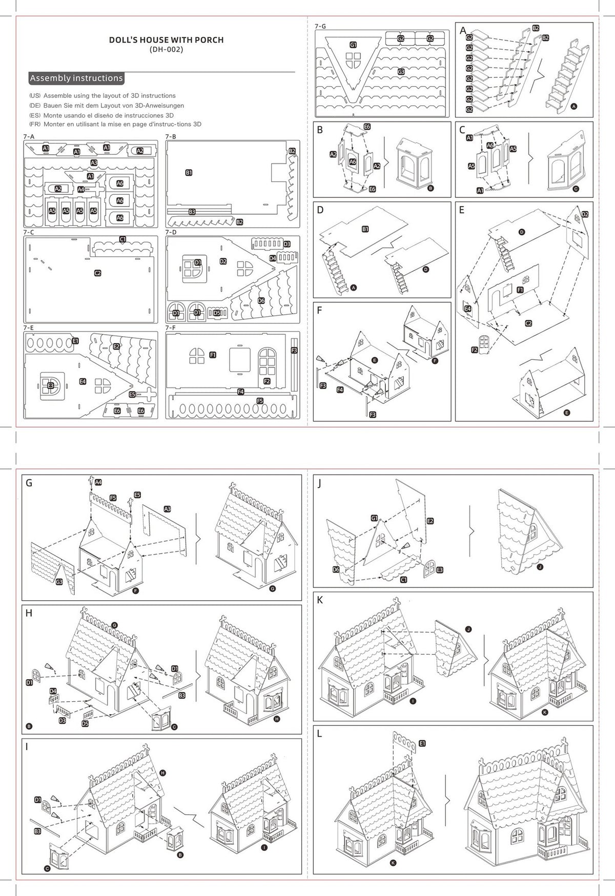 Bouwpakket Poppenhuis 'Huis met Dakkapel' 1:12