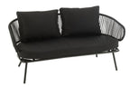 J-Line Set Van Drie Stoel/Bank Poa Metaal/Rattan Zwart
