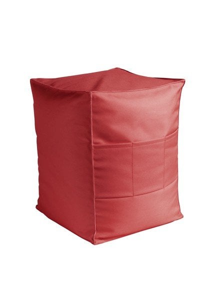 St. Tropez Outdoor poef kussenhoes rood 39x39x50cm