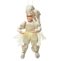 Decoratie hanger elf 10x8x28 cm beige textiel