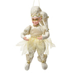 Decoratie hanger elf 10x8x28 cm beige textiel