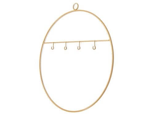 Metalen deko ring met 4 haken 30cm ø 4mm goud