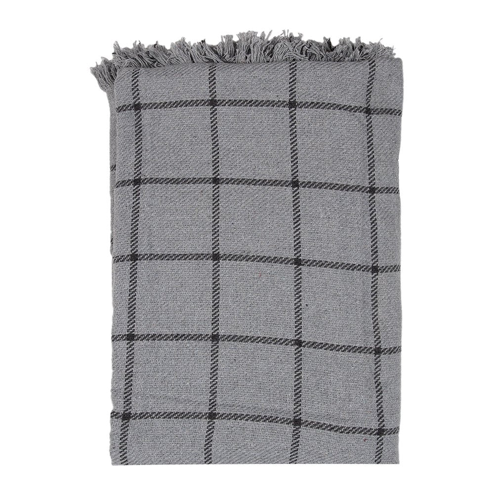 Plaid 125x150 cm Grijs Katoen Streek Deken