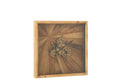 J-Line wandklok Vierkant - hout - naturel - S