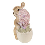 Beeld Konijn 12 cm Bruin Roze Polyresin