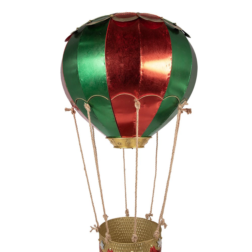 Kerstdecoratie Luchtballon Ø 97x160 cm Rood Metaal