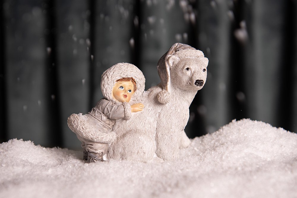 Beeld Kind 11 cm Wit Polyresin Kerstdecoratie