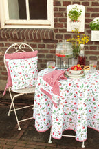 Keukenschort 70x85 cm Wit Rood Katoen Aardbeien BBQ Schort