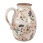 Decoratie Kan 20x16x22 cm Beige Roze Keramiek Bloemen Schenkkan