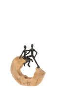 J-Line decratie figuur Koppel Zit - hout/aluminium - zwart