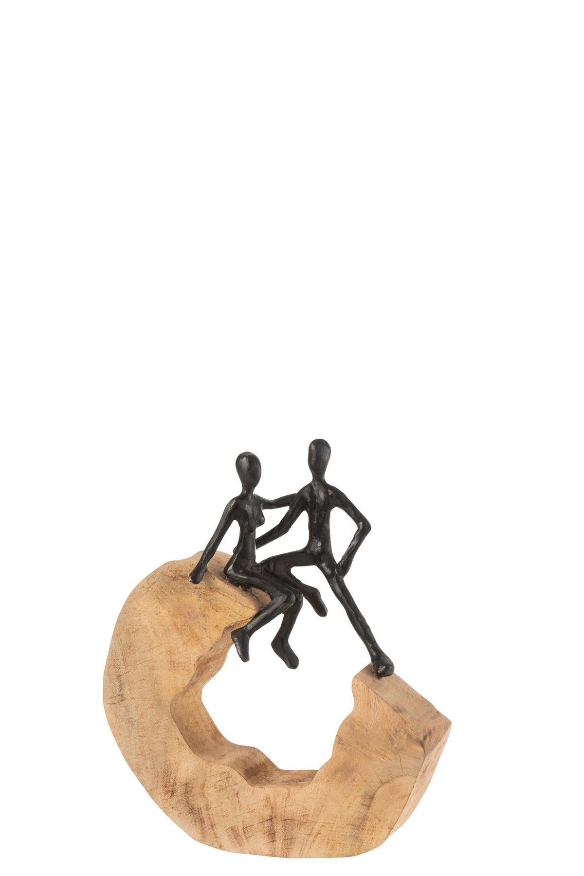 J-Line decratie figuur Koppel Zit - hout/aluminium - zwart