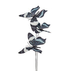 Decoratie Tak Vlinder 10x10x65 cm Grijs Textiel