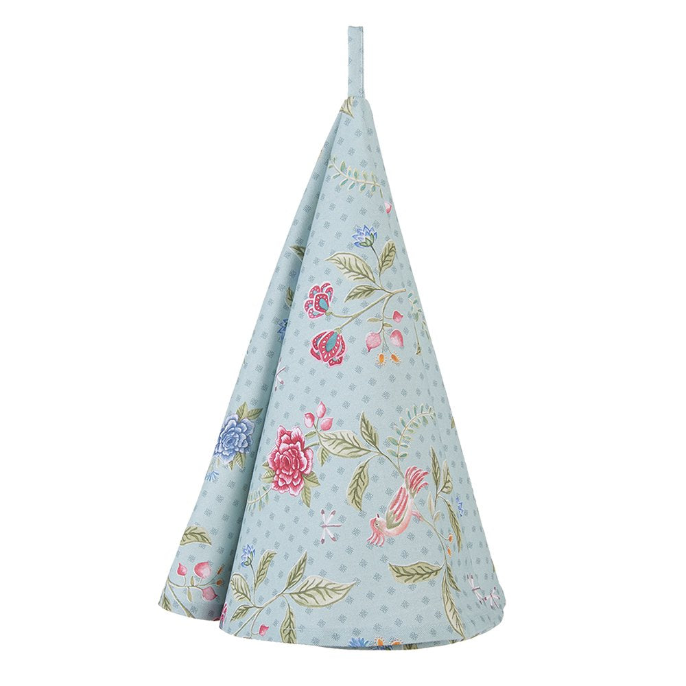 Theedoek Ø 80 cm Blauw Groen Katoen Bloemen Vaatdoek