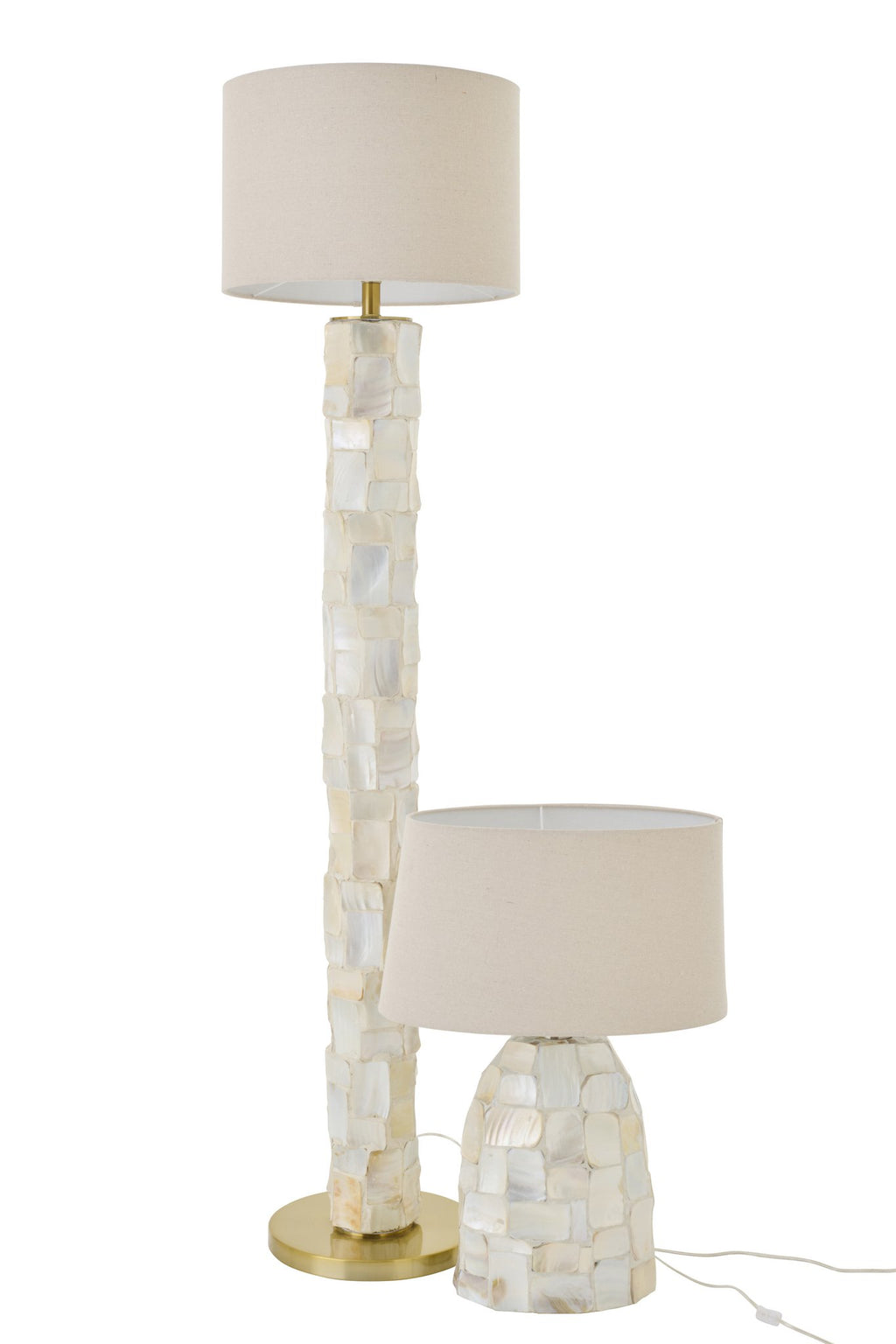J-Line vloerlamp Pareleffect - schelpen - wit/beige