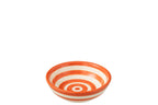 J-Line kom Granada Stripes Low - keramiek - wit/oranje - small