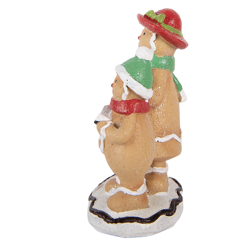 Kerstdecoratie Beeld Gingerbread man 10x6x13 cm Bruin Kunststof