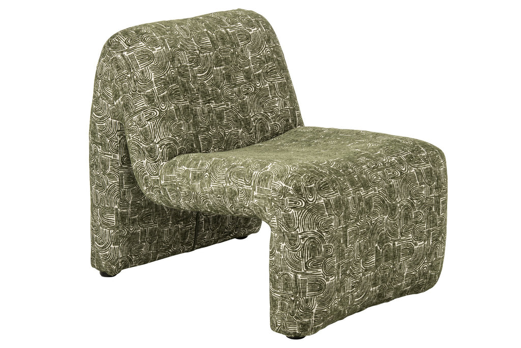 J-Line Chaise longue Margo - multiplex/stof - donkergroen