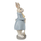 Beeld Konijn 12x9x26 cm Beige Blauw Polyresin Paasdecoratie