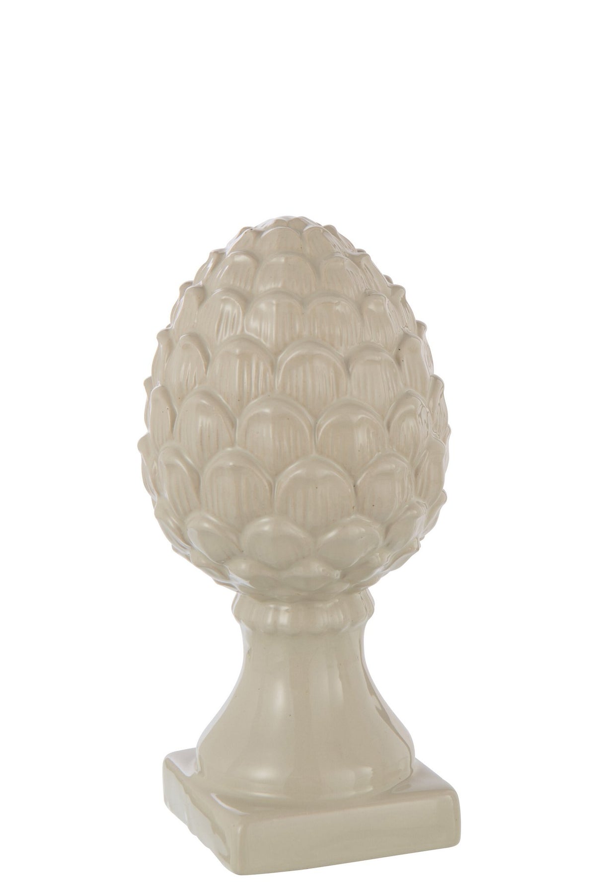 J-Line decoratie Dennenappel - porselein - beige - L