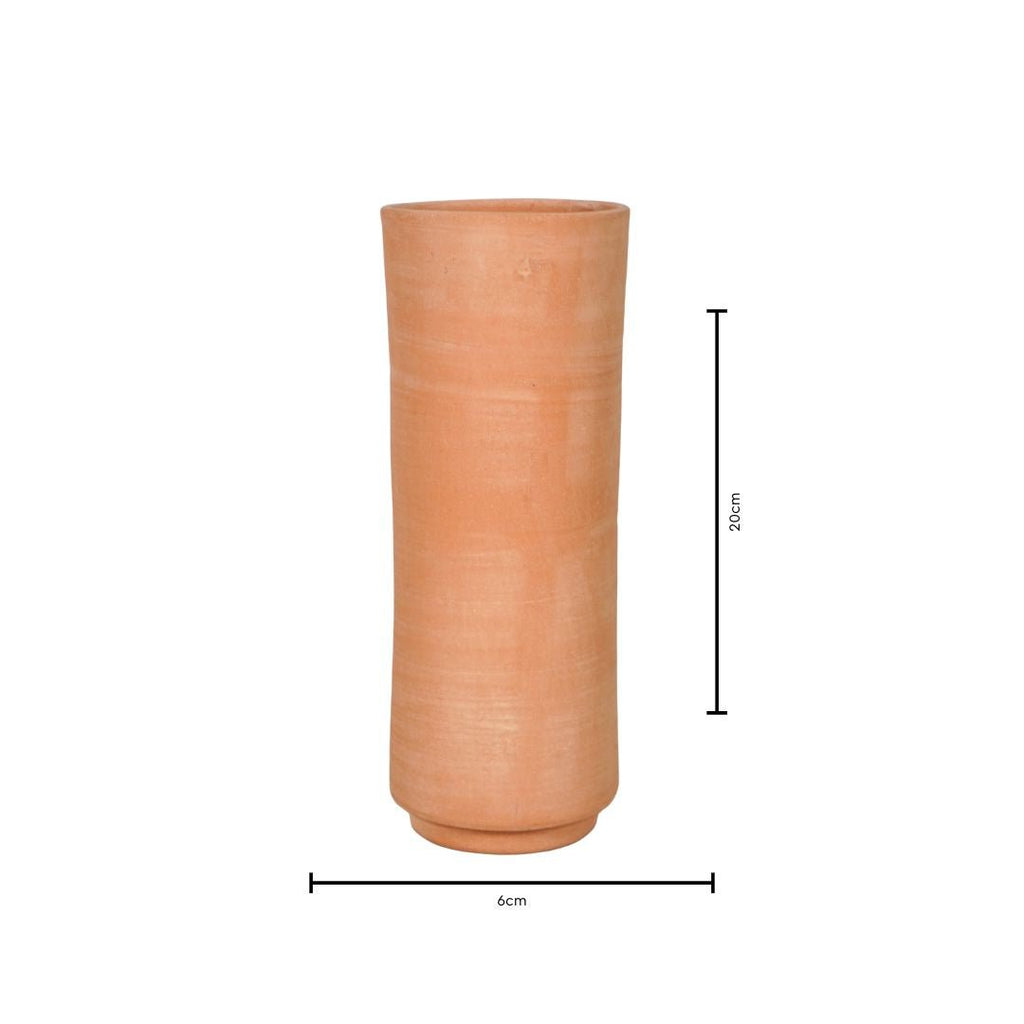 Terracotta Vaas set/3 - Klein 10cm, Medium 15cm, Groot 20cm (Ø6cm)