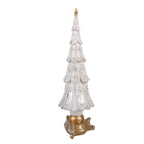 Kerstdecoratie Beeld Kerstboom Ø 9x30 cm Wit Kunststof