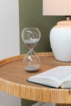 J-Line zandloper - glas/zand - grijs - small
