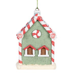 Kersthanger Gingerbread house 6x4x8 cm Groen Kunststof