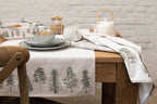 Tafelkleed 150x150 cm Beige Groen Katoen Dennenbomen
