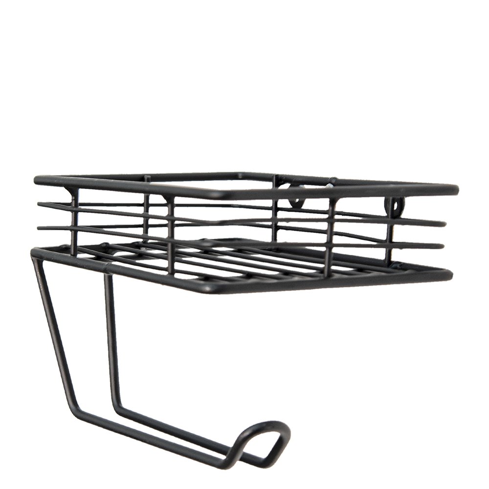 WC Rol Houder 20x12x12 cm Zwart IJzer Toiletrolhouder