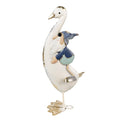 Decoratie Beeld Gans 36 cm Wit Blauw Metaal