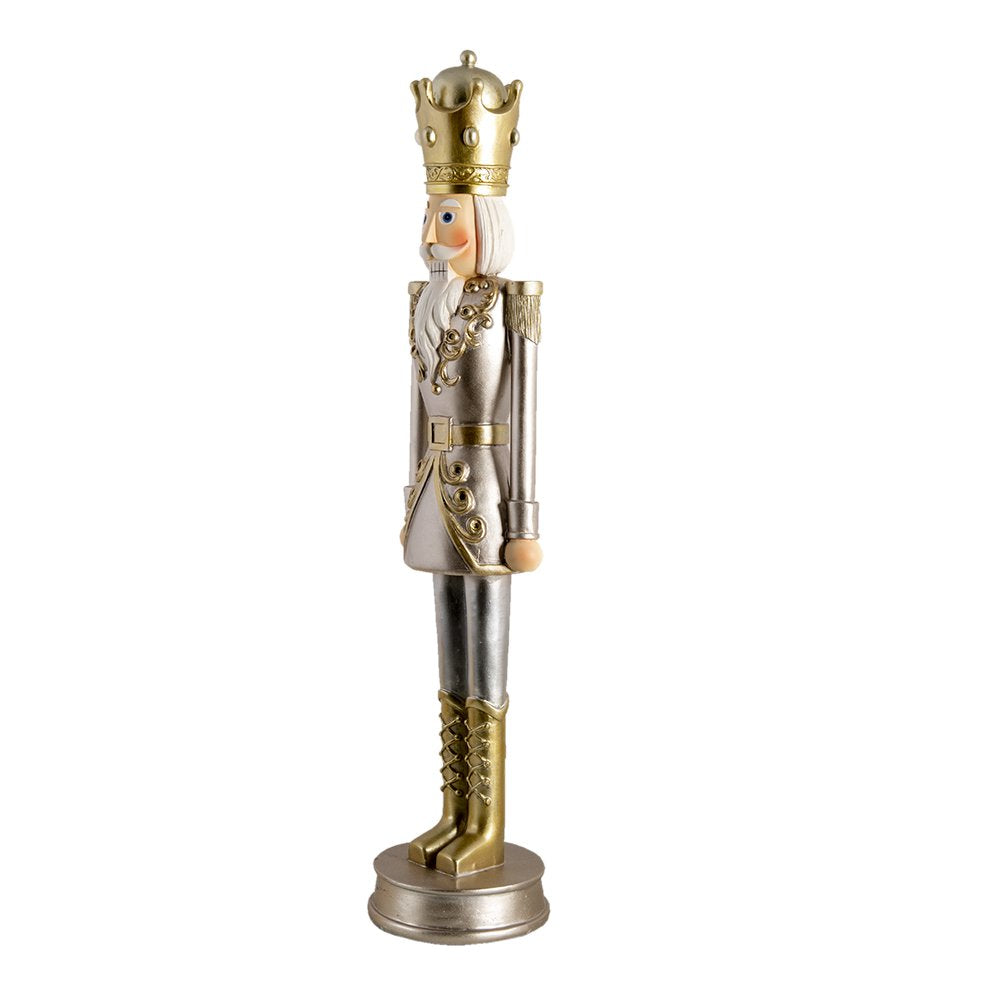 Beeld Notenkraker 56 cm Zilverkleurig Goudkleurig Kunststof Kerstdecoratie