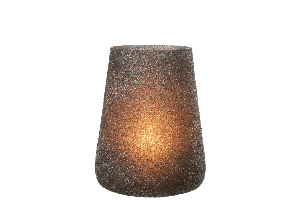 J-Line lantaarn Glitter - glas - per paar - groot