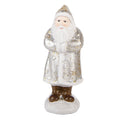 Kerstdecoratie Beeld Kerstman 7x7x16 cm Zilverkleurig Kunststof