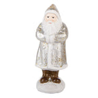 Kerstdecoratie Beeld Kerstman 7x7x16 cm Zilverkleurig Kunststof