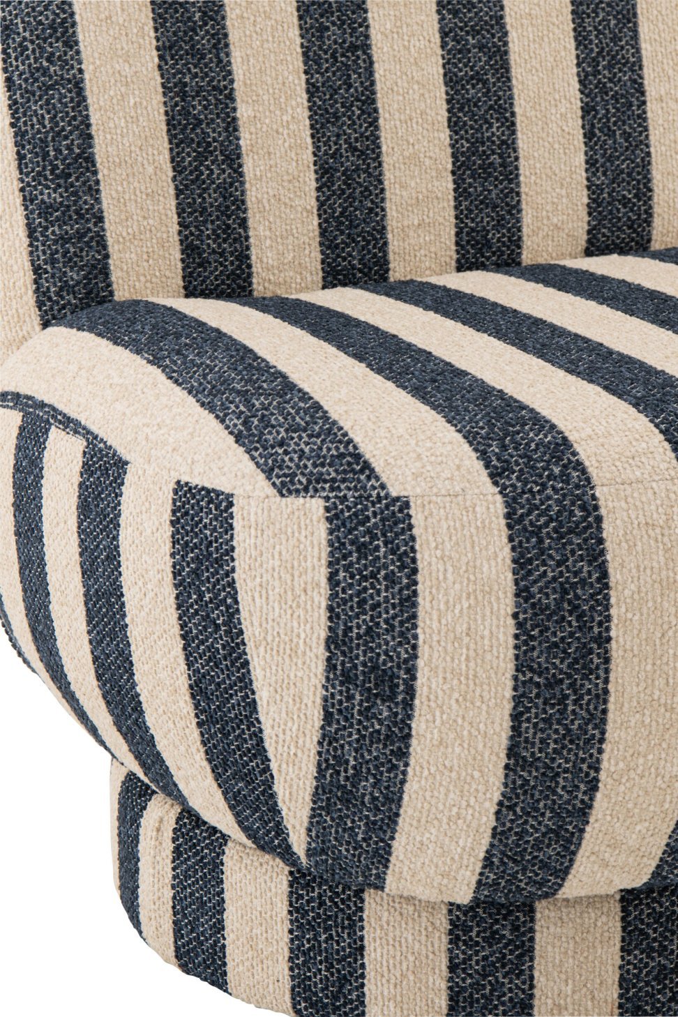 J-Line loungestoel Gestreept - textiel - blauw/gebroken wit