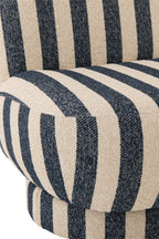 J-Line loungestoel Gestreept - textiel - blauw/gebroken wit