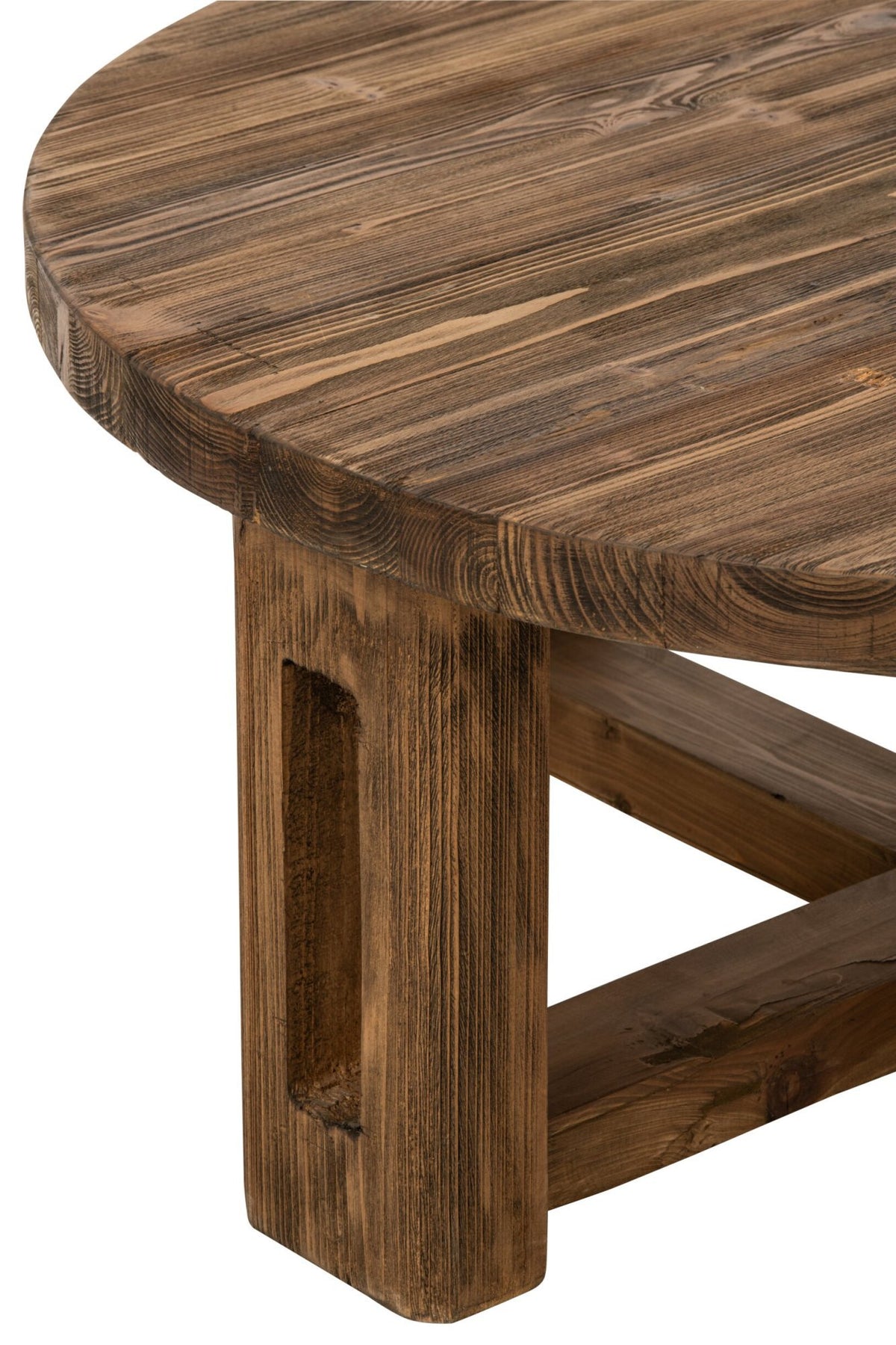 J-Line Ronde salontafel - gerecycled hout - bruin