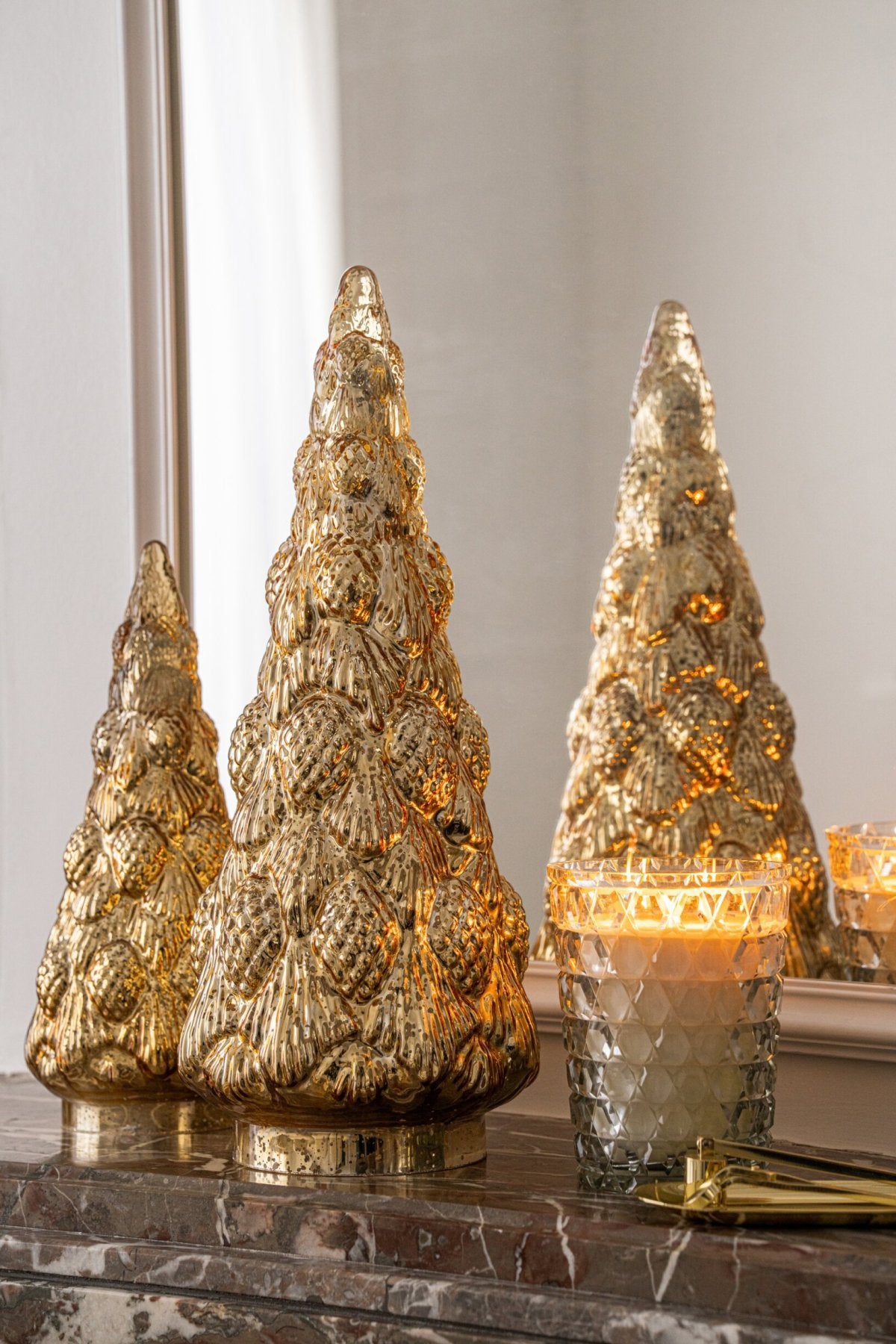 J-Line decoratieboom - glas - goud