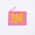 Tas met ritssluiting - Vacay-modus Canvas tas met ritssluiting - Eco-vriendelijke reiscosmetica en make-up organizer (31 x 1 x 23 cm)