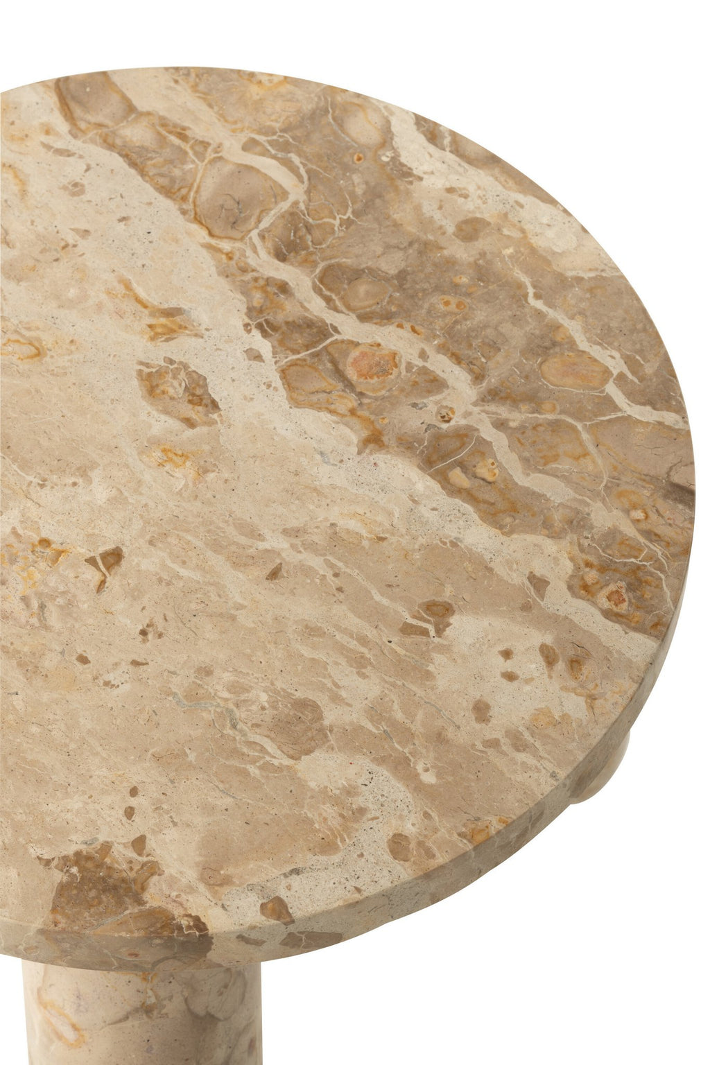 J-Line bijzettafel Rond Marmer - steen - beige