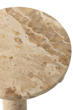 J-Line bijzettafel Rond Marmer - steen - beige