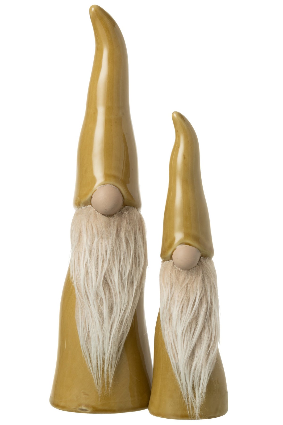 J-Line figuur Kabouter - porselein - oker - L