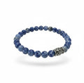 Herenarmband Sodaliet 8 mm met Vlecht kraal (21,5 cm)