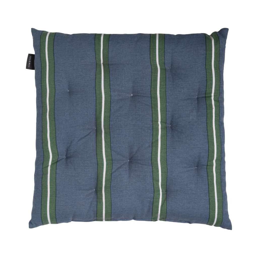 Printed Stripes stoelkussen blauw groen 40x40cm+5cm