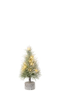 J-Line Kerstboom B+Led Kunststof Sneeuw Groen Small