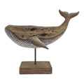 Decoratie Beeld Walvis Bruin Hout Decoratie Beeld