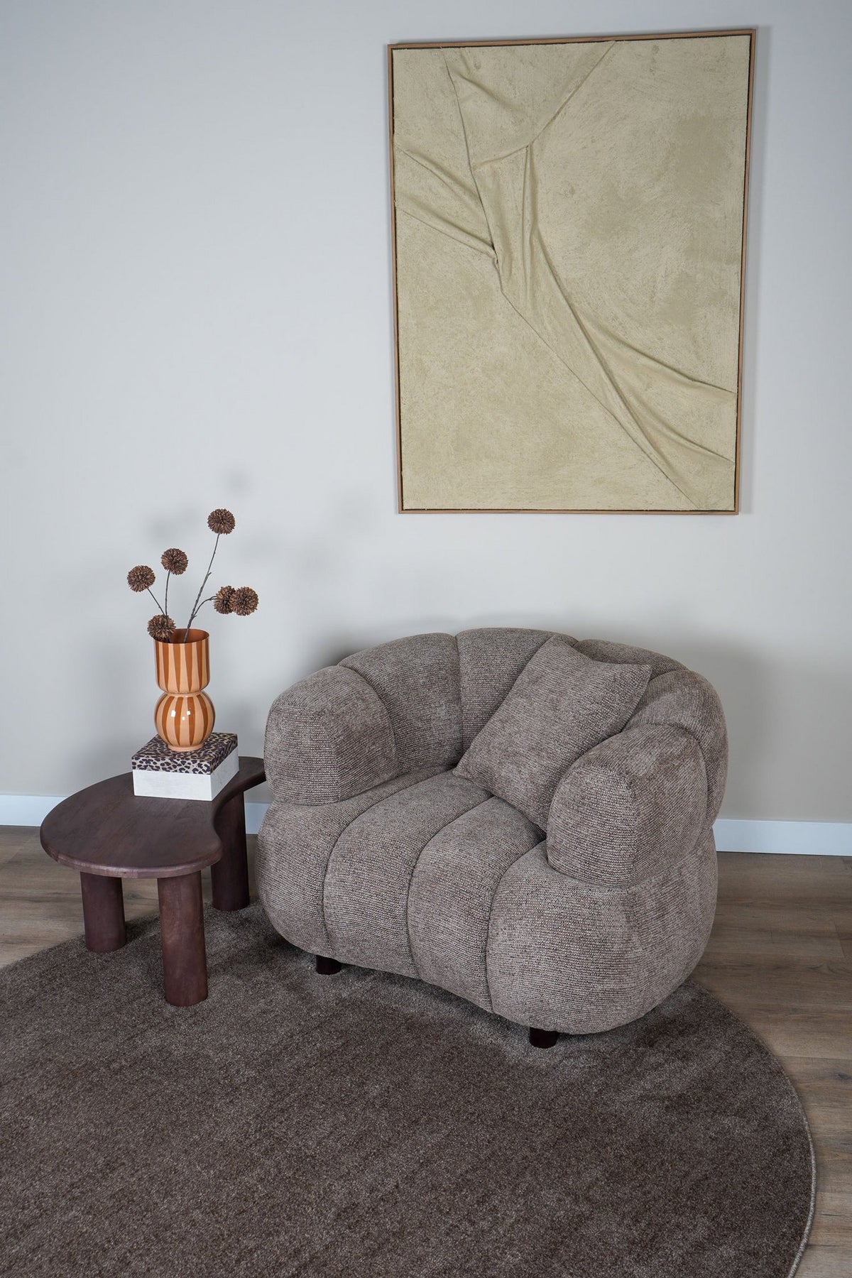 Vloerkleed Rich Bruin - Rond ø200 cm