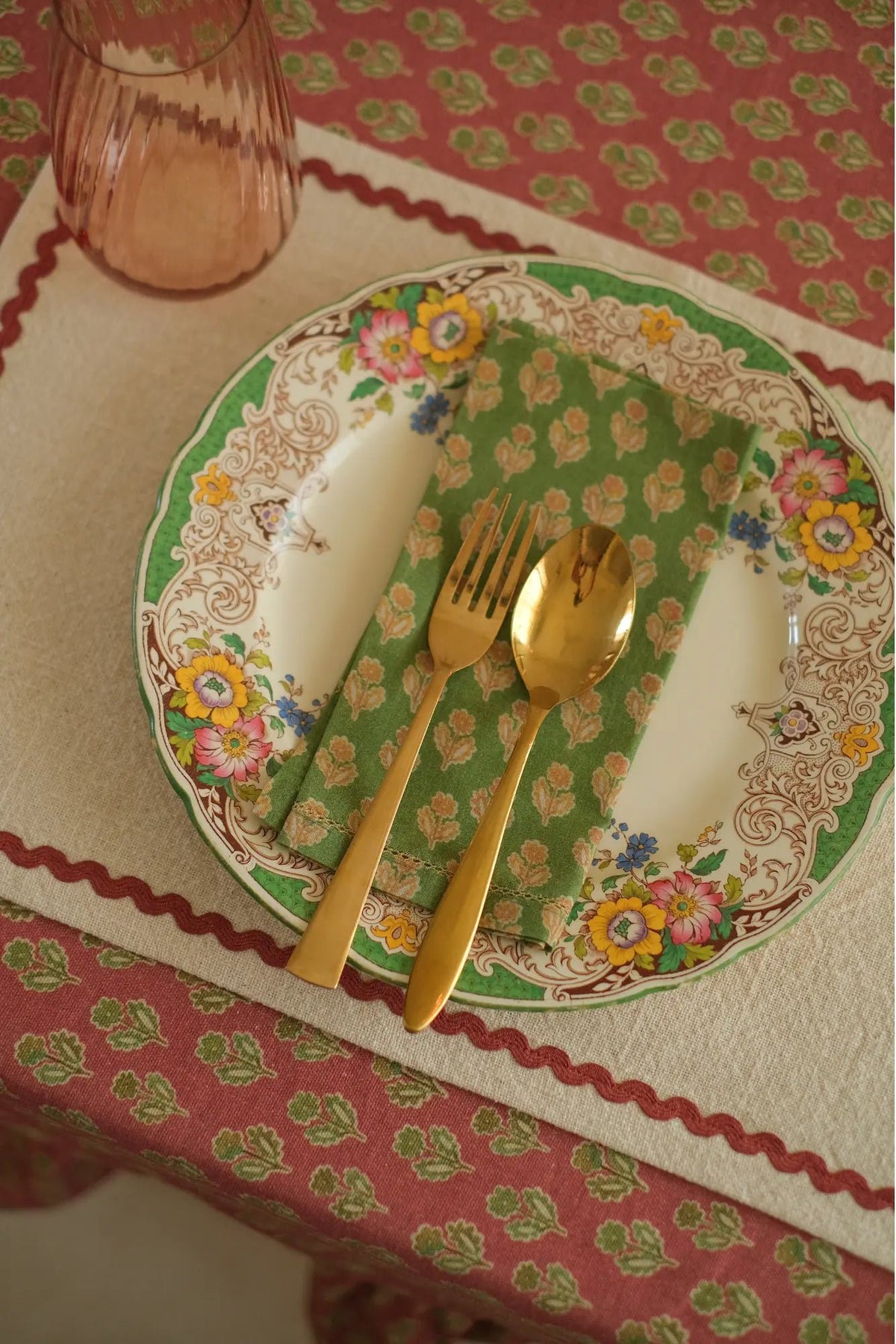 Servet | Viola Forest Green katoenen servetten-set van 6 van Sanctuary Living