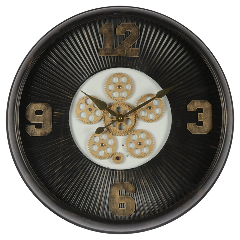 Wandklok Ø 60 cm Zwart IJzer Muurklok