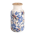 Vaas Ø 14x26 cm Beige Blauw Keramiek Bloemen